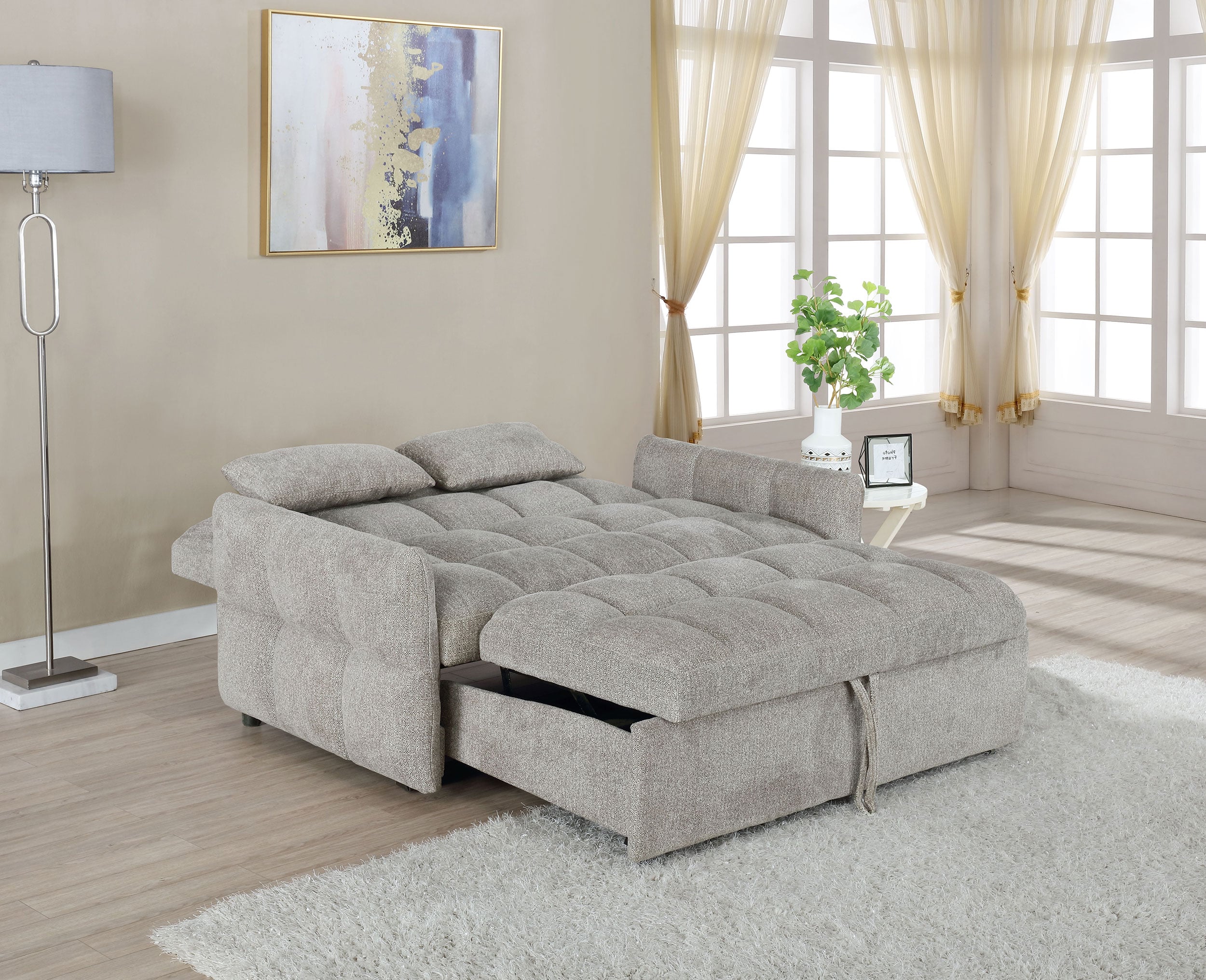 Coaster Cotswold Convertible Sleeper Sofa Bed Light