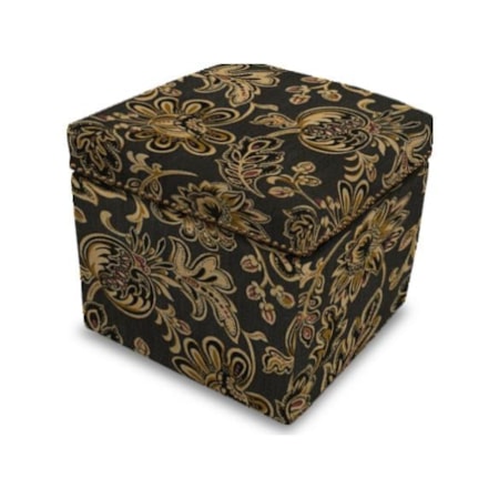 Storage Ottoman with Nailhead Trim