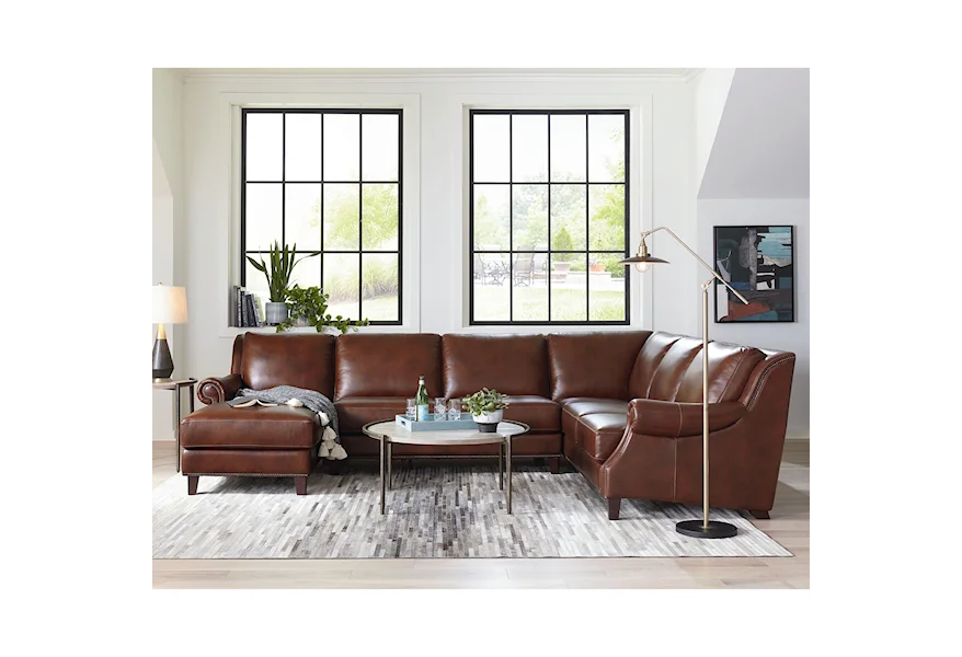Club Level - Pierce Sectional with Left-Facing Chaise by Bassett at Esprit Decor Home Furnishings