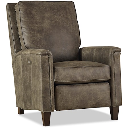 Transitional Power Recliner with Tapered Legs