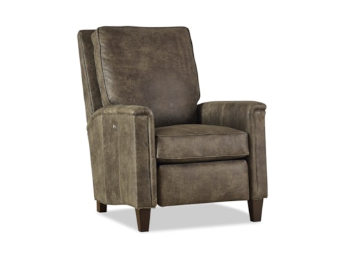 Transitional Power Recliner with Tapered Legs