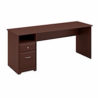 Cabot 72W Computer Desk with Drawers in Harvest Cherry