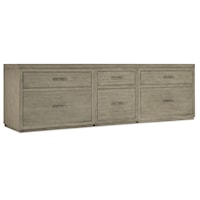 Casual Office Credenza with 3 File Cabinets