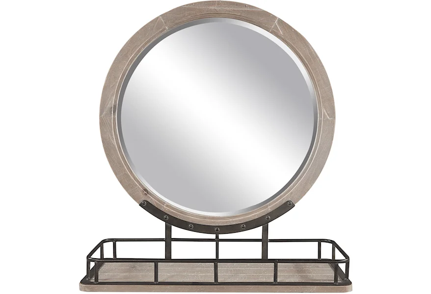 Foundry Round Mirror by Aspenhome at Stoney Creek Furniture 