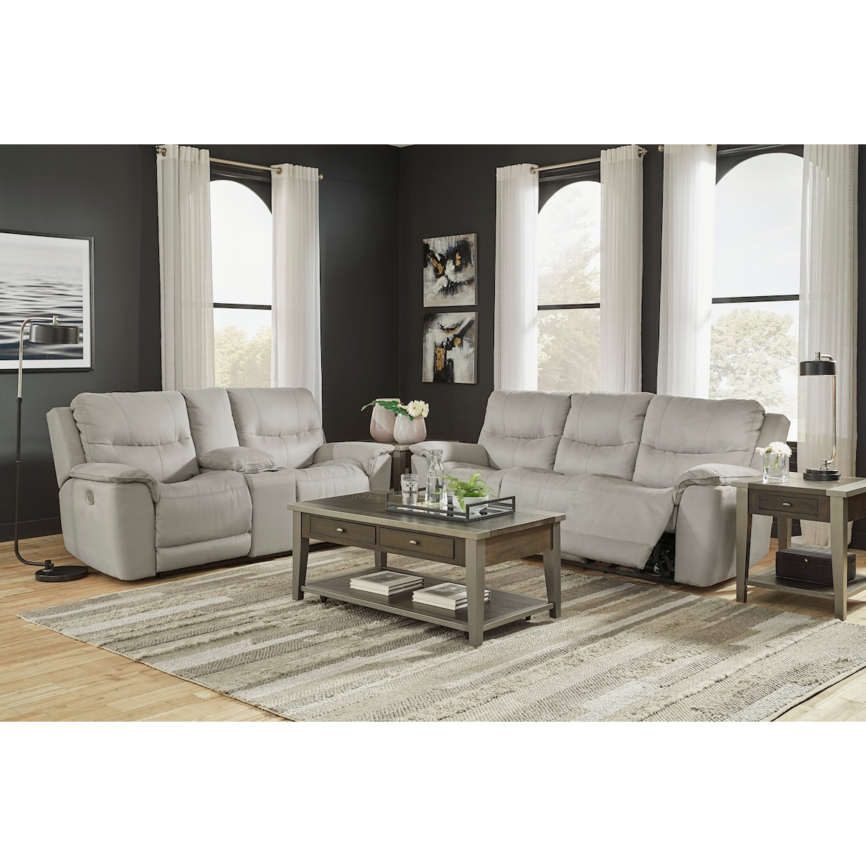 Signature Design Next-Gen Gaucho Power Reclining Loveseat with Console