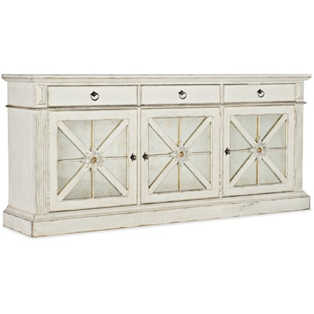 Transitional Premier Entertainment Console with Built-in Outlet