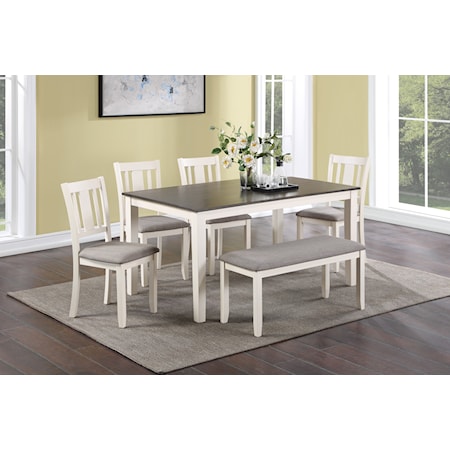 Transitional 6 Piece Dining Set