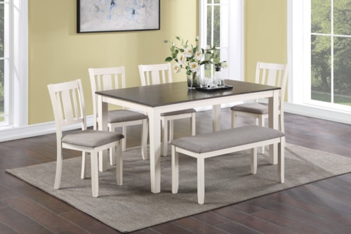 Transitional 6 Piece Dining Set
