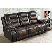 Traditional Power Reclining Sofa with Power Headrest & USB Outlets
