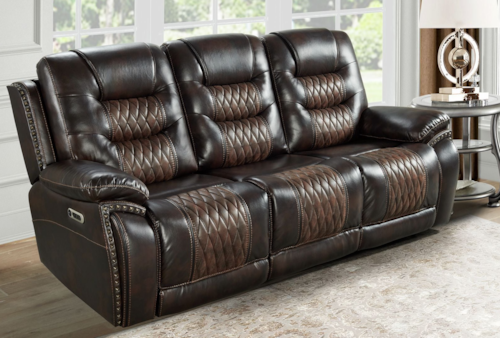 Traditional Power Reclining Sofa with Power Headrest & USB Outlets