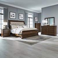 Transitional 5-Piece King Sleigh Bedroom Set