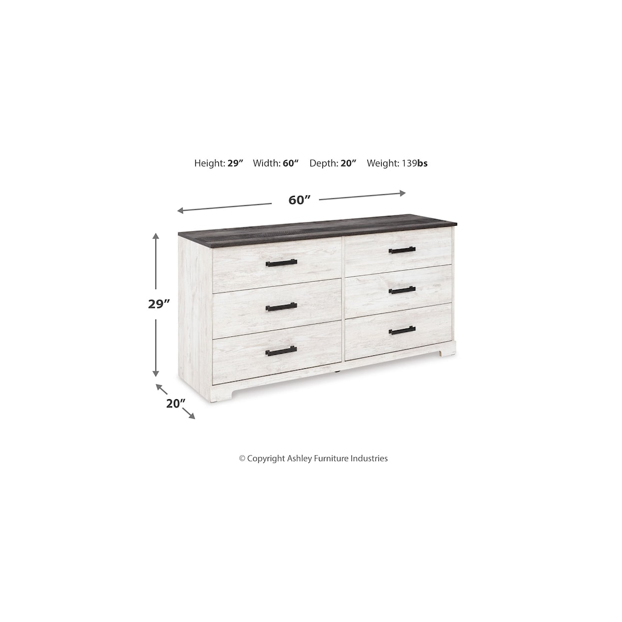 Signature Design by Ashley Furniture Shawburn 6-Drawer Dresser