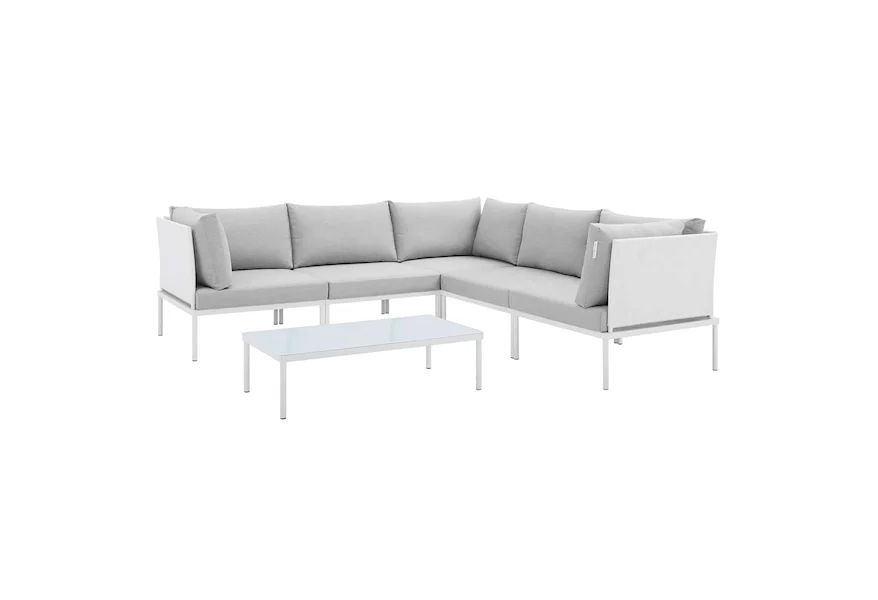 Harmony Outdoor 6-Piece Aluminum Sectional Sofa Set by Modway at Value City Furniture