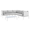 Modway Harmony Outdoor 6-Piece Aluminum Sectional Sofa Set