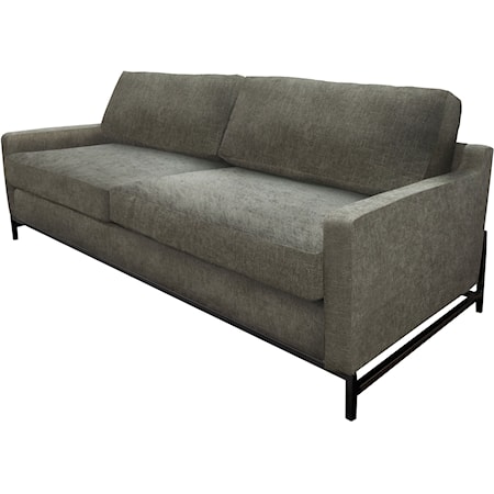 Transitional Loveseat with Iron Base