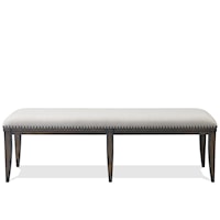 Transitional Upholstered Dining Bench with Nailhead Trim