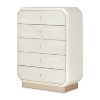 Transitional 5-Drawer Chest with Plinth Base