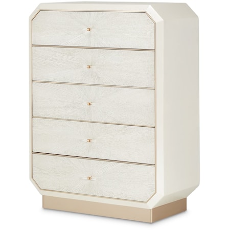 Transitional 5-Drawer Chest with Plinth Base
