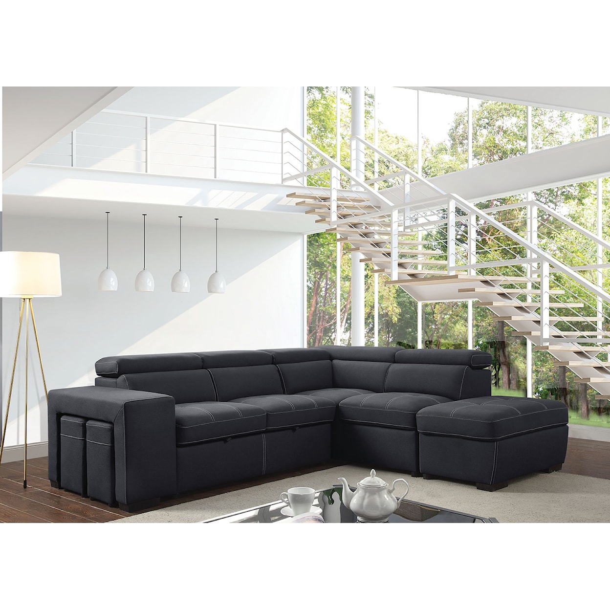 Furniture of America Athene 3-Piece Sectional