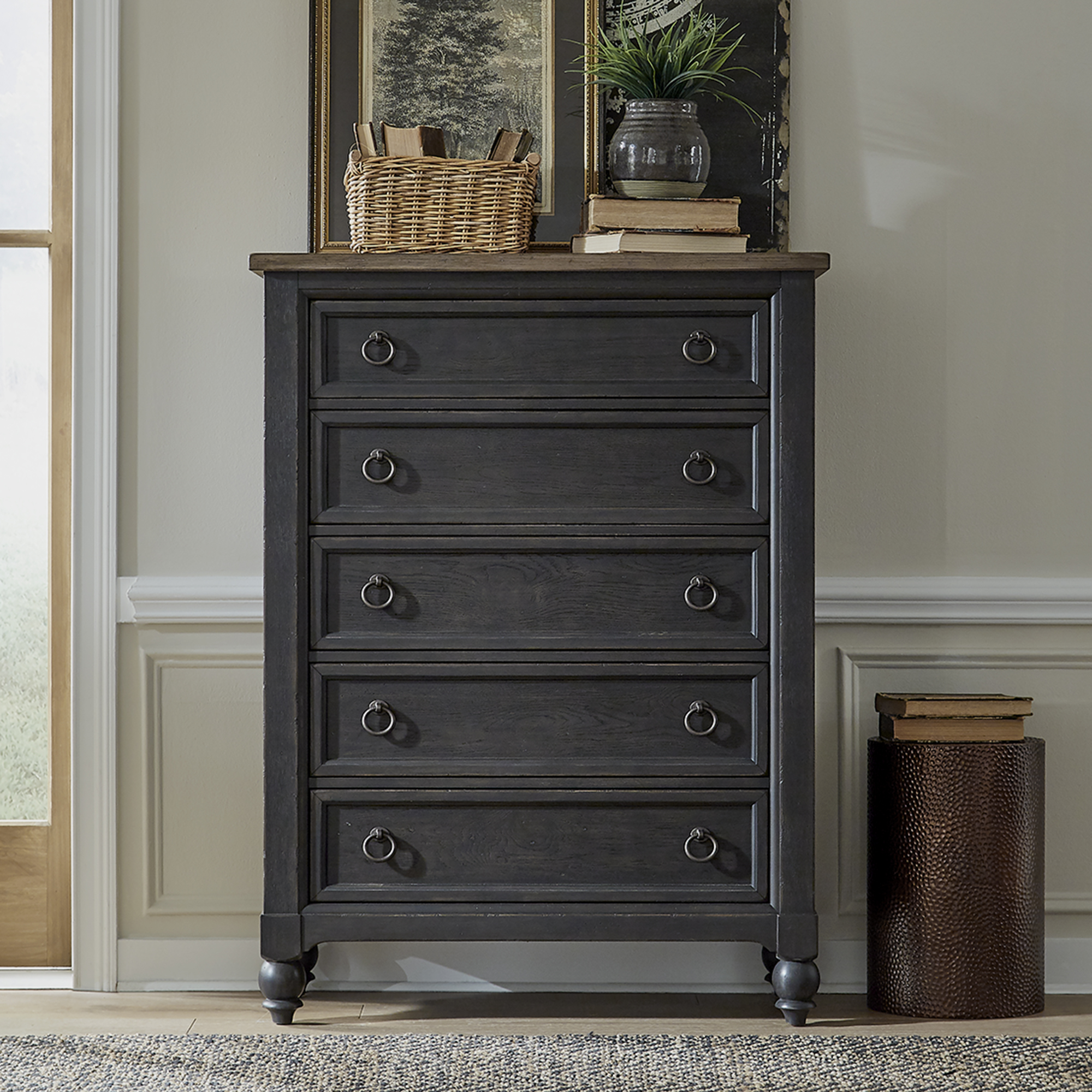 Liberty Furniture Americana Farmhouse 615-BR41-B Transitional Black ...