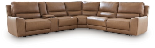 6-Piece Reclining Sectional With Storage Console