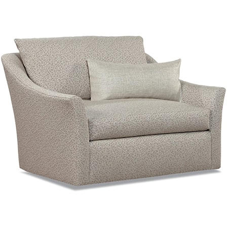 Swivel Chair and a Half with Flare Arms
