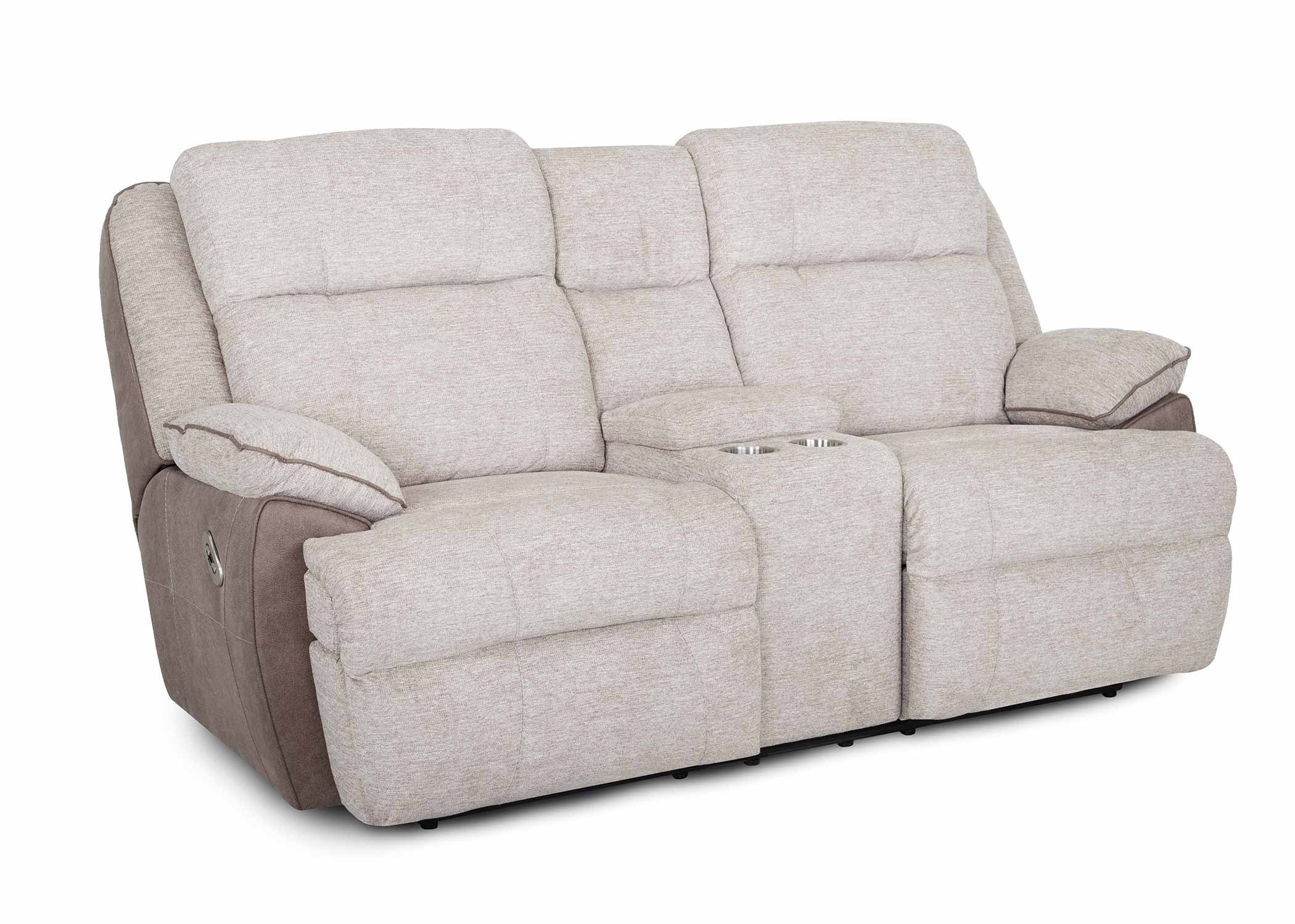 Dual Power Reclining Console Loveseat