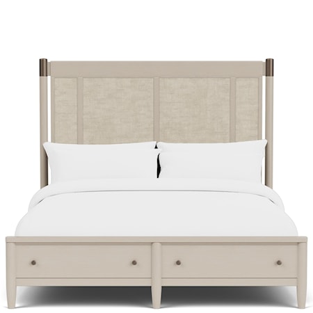 King Panel Bed with Footboard Storage