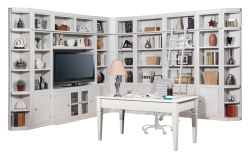 Cottage 13-Piece Corner Entertainment Wall with Writing Desk