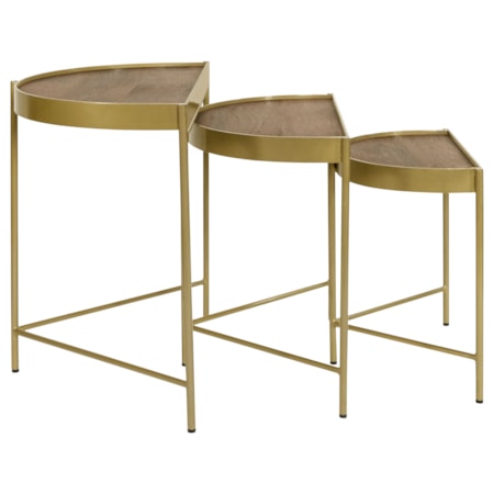 Tristen 3-Piece Demilune Nesting Table