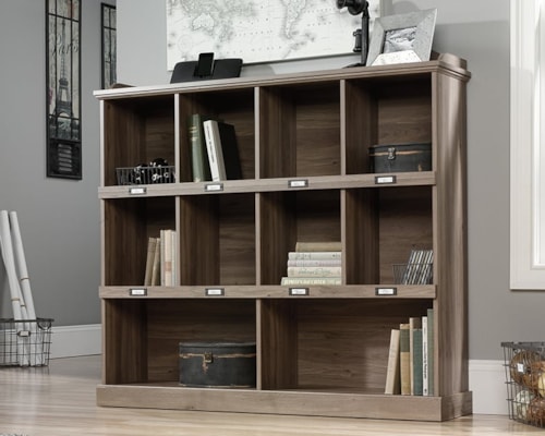 Contemporary Small Cubby Bookcase with Top Display Shelf
