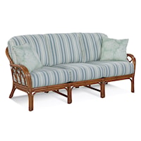 Coastal Rattan Sofa with English Arms