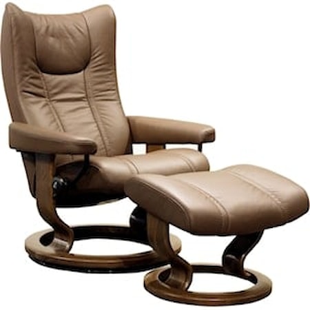 Small Reclining Chair with Classic Base
