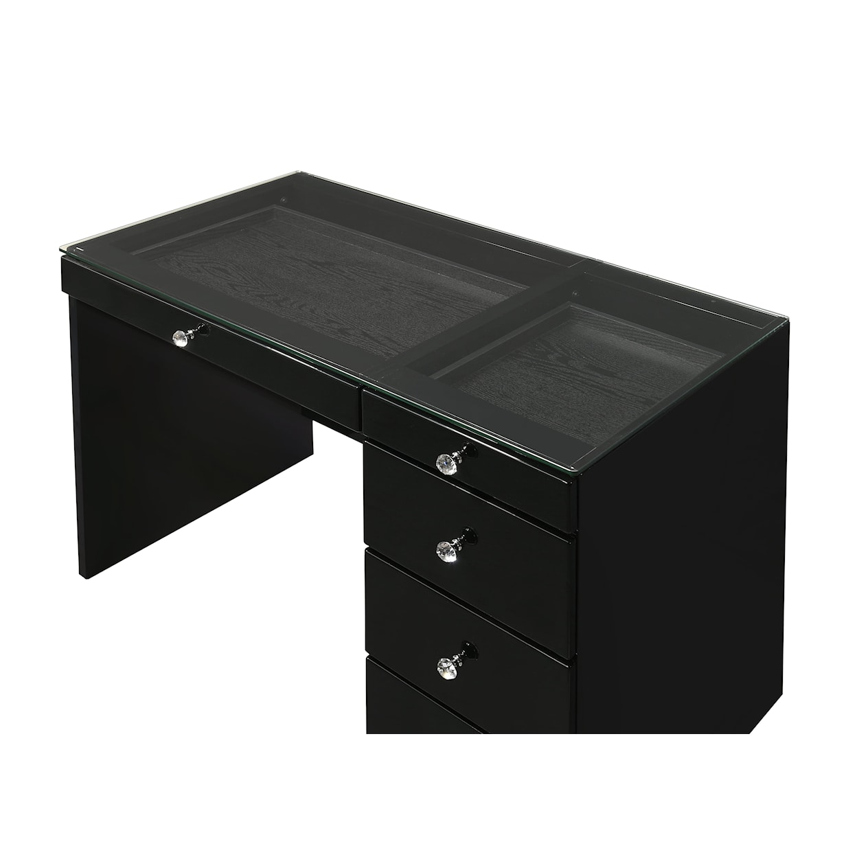 CM Morgan Vanity Desk and Stool Set - Black
