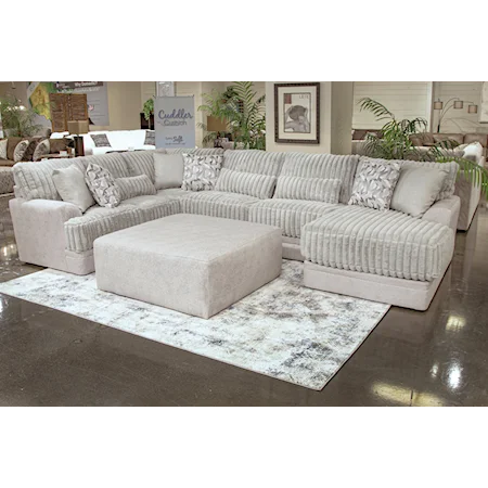 Casual Sectional Sofa with Throw Pillows