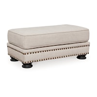 Transitional Accent Ottoman with Nail-Head Trim
