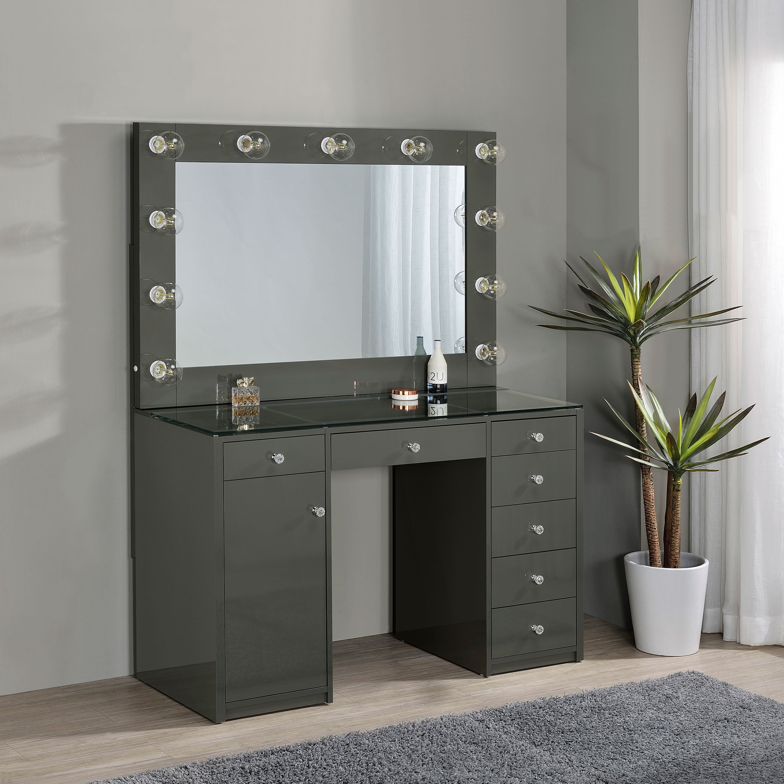 Acena 7-drawer Vanity Set w/ Lighting