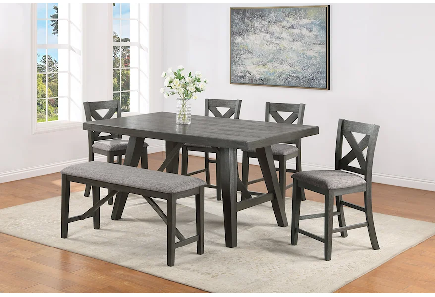 Rufus Counter-Height 6-Piece Dining Set by Crown Mark at Royal Furniture