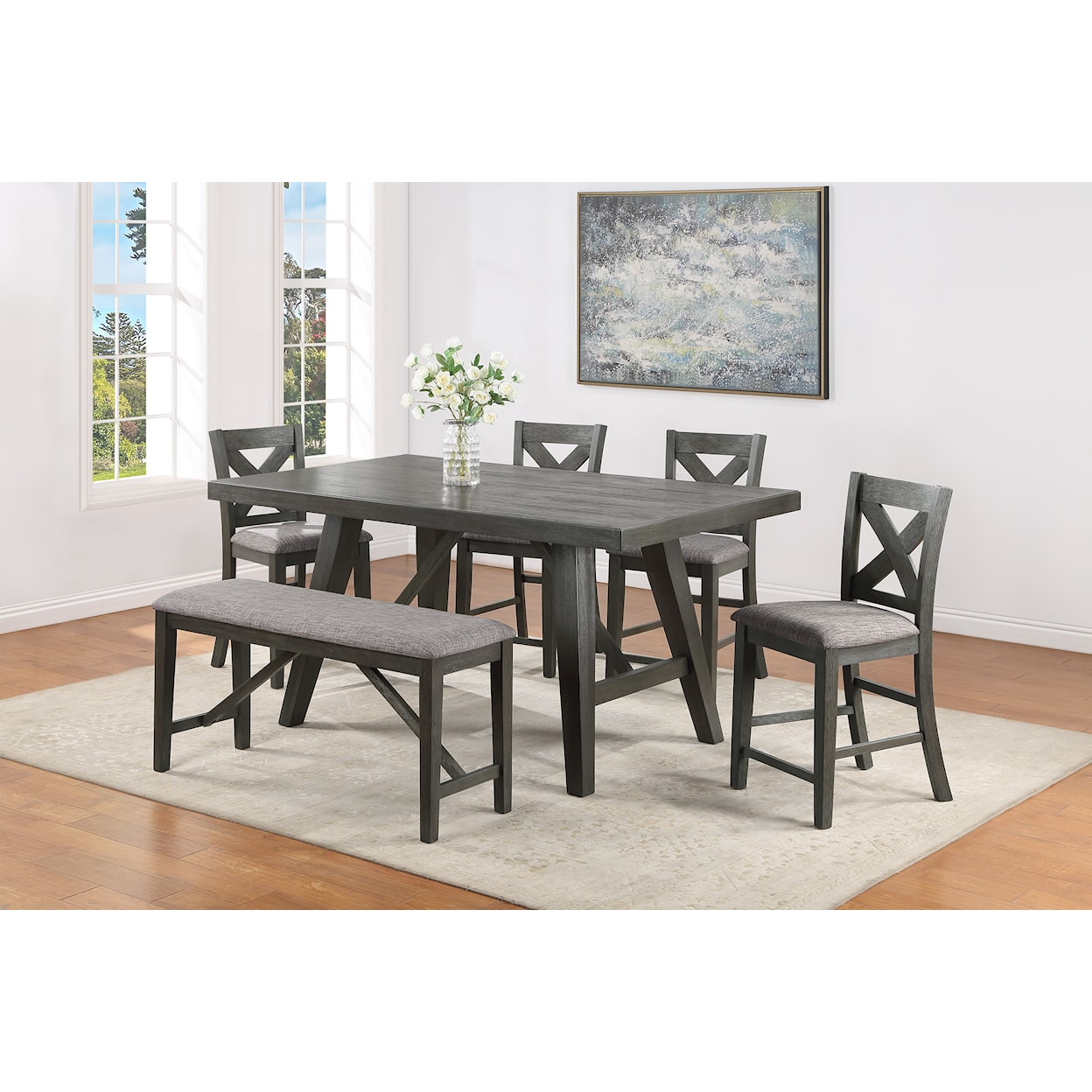 Crown Mark Rufus Counter-Height 6-Piece Dining Set