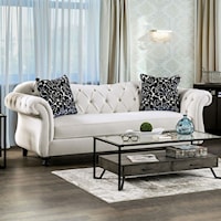 Transitional Sofa with Flare Tapered Arms