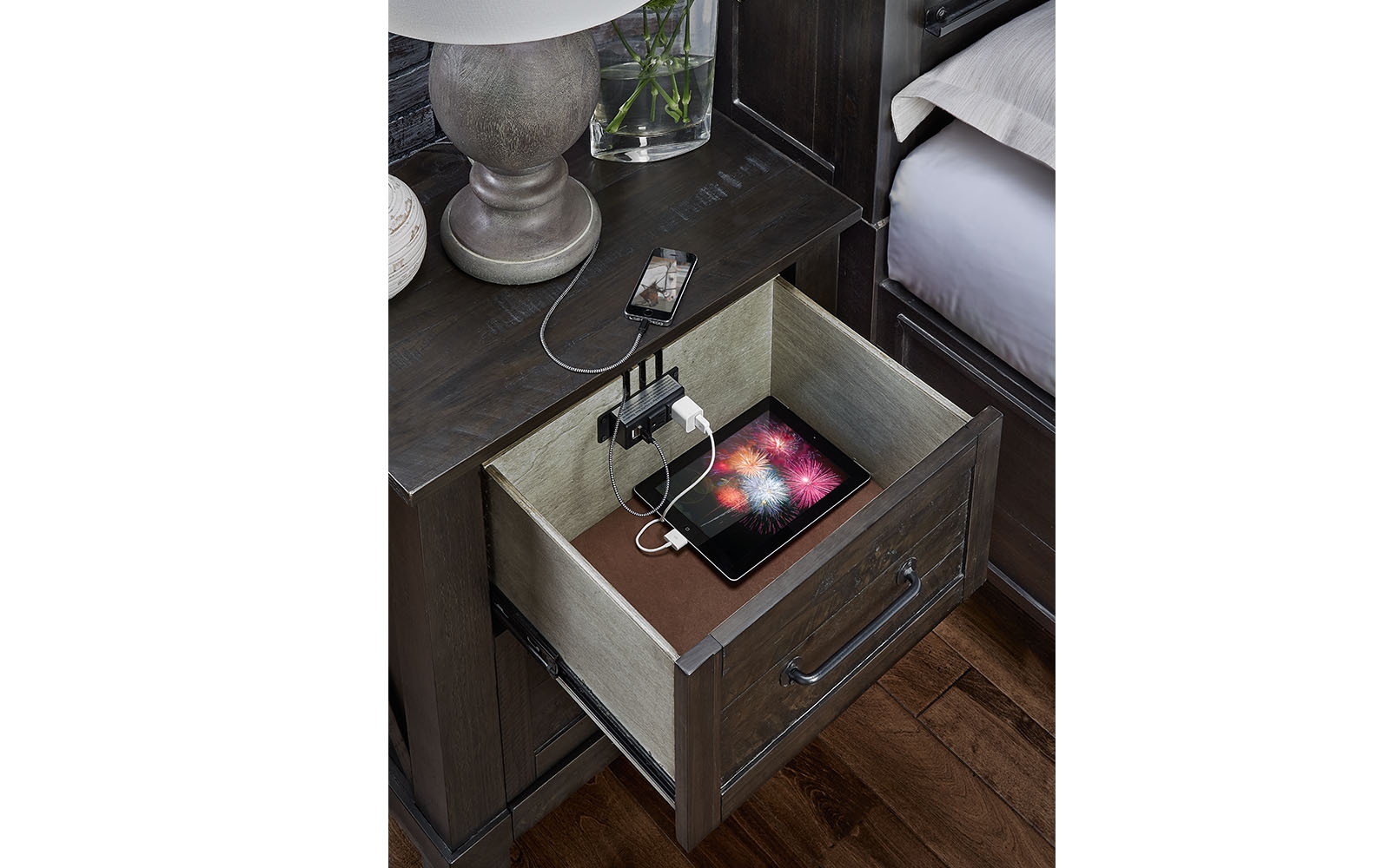 A-America Sun Valley Nightstand with USB Charging