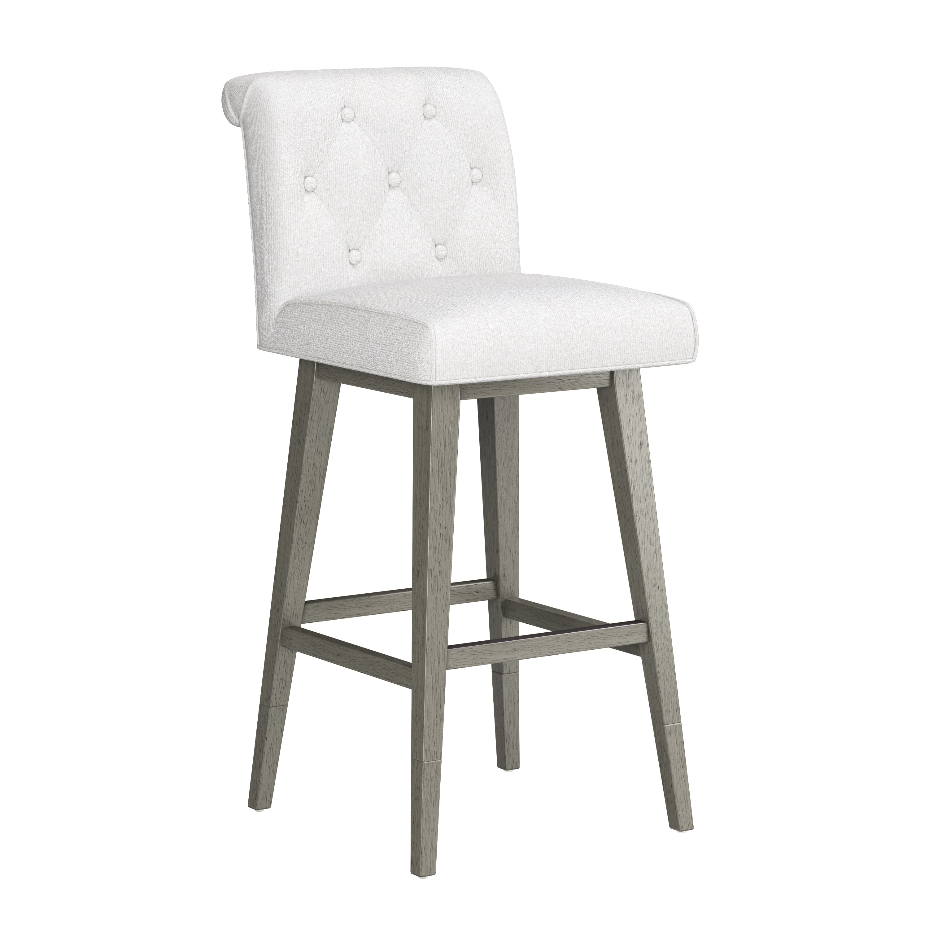 Tufted Adjustable Swivel Stool