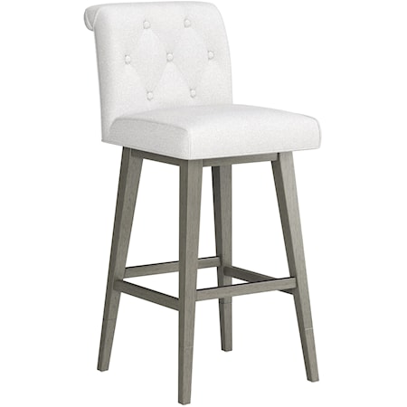 Tufted Adjustable Swivel Stool