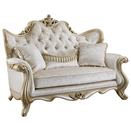 Traditional Loveseat with Button-Tufted Back