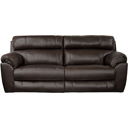 Leather Match Lay Flat Reclining Sofa