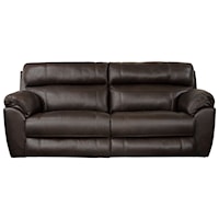 Leather Match Lay Flat Reclining Sofa