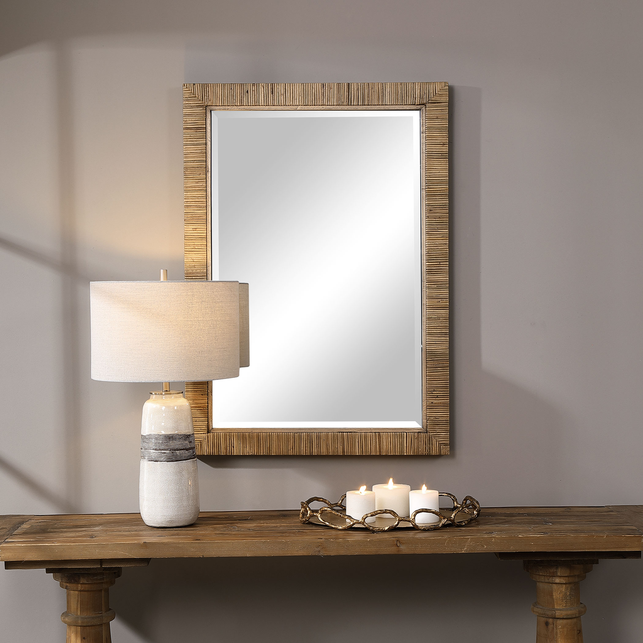 Cape Natural Rattan Mirror