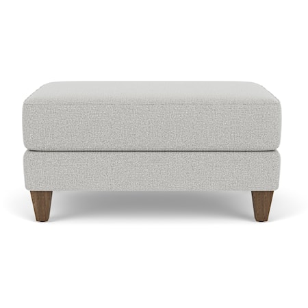 Transitional Cocktail Ottoman with Tapered Legs