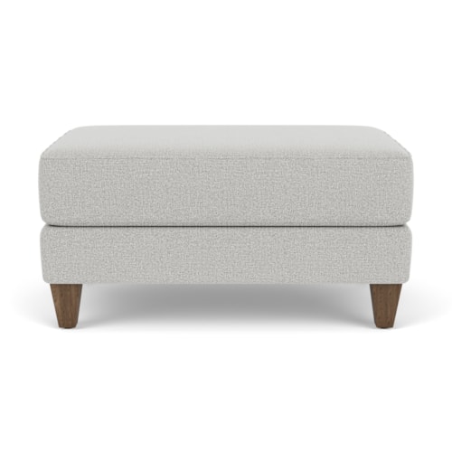 Transitional Cocktail Ottoman with Tapered Legs
