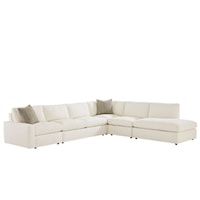 Contemporary Sectional Sofa with Track Arms